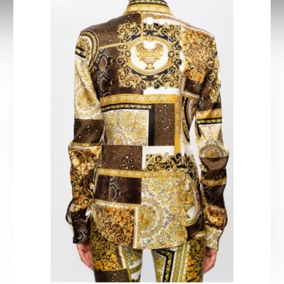 •NWT Versace Barocco patchwork Silk blouse - Picture 15 of 15